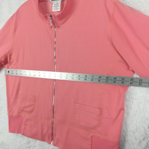 Vintage Weekend‎ Traffic Womens Jacket Sweatshirt Full Zip Pink Mock Neck XL - Picture 5 of 11